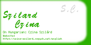 szilard czina business card